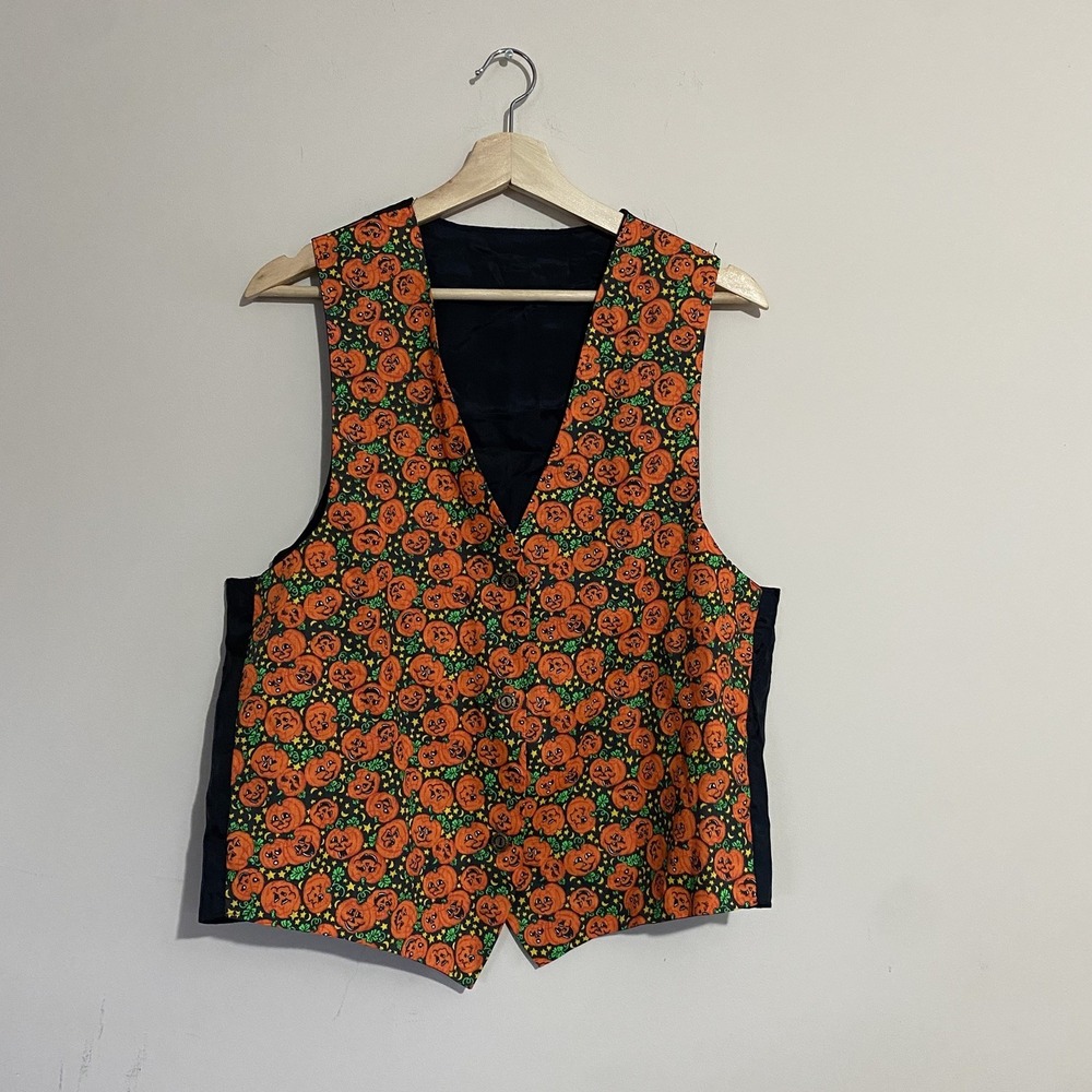 Adult Size Halloween Vest With Pumpkins - See Measurements (large?)